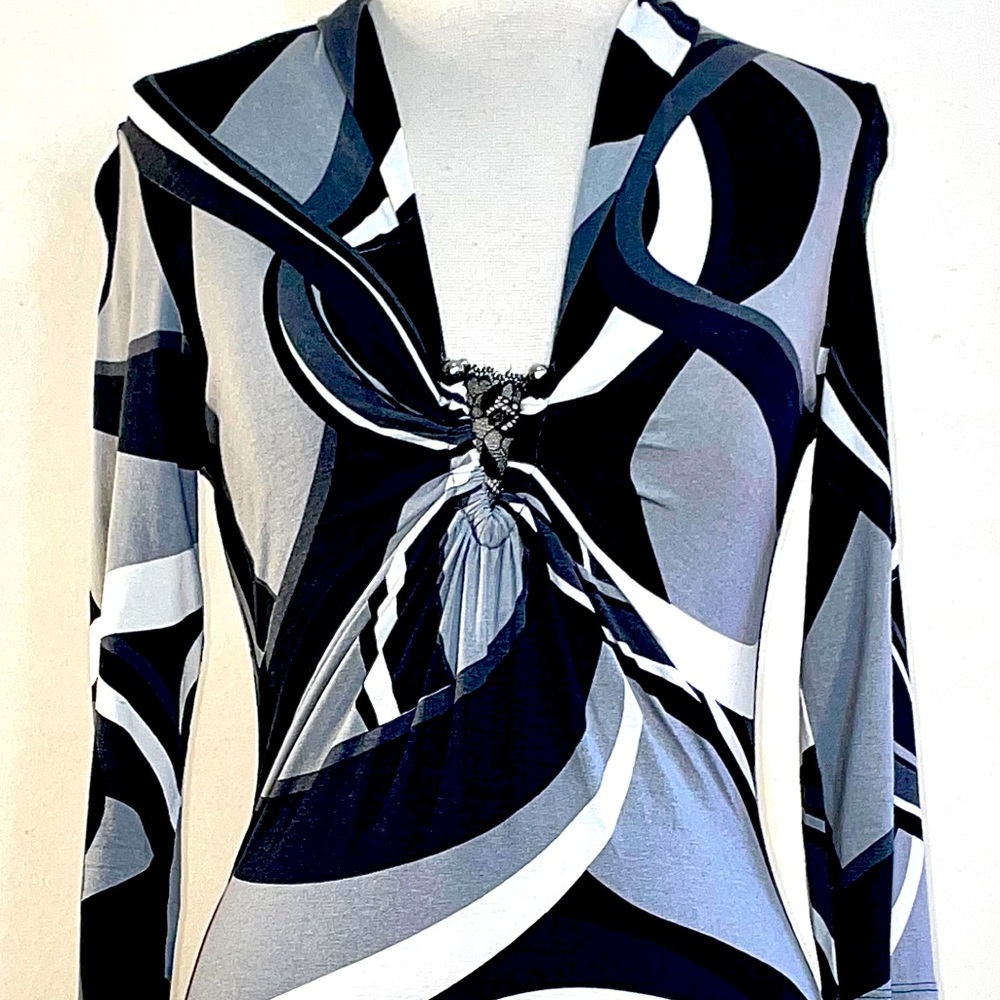 Vintage Kay Celine Black & White Midi Dress